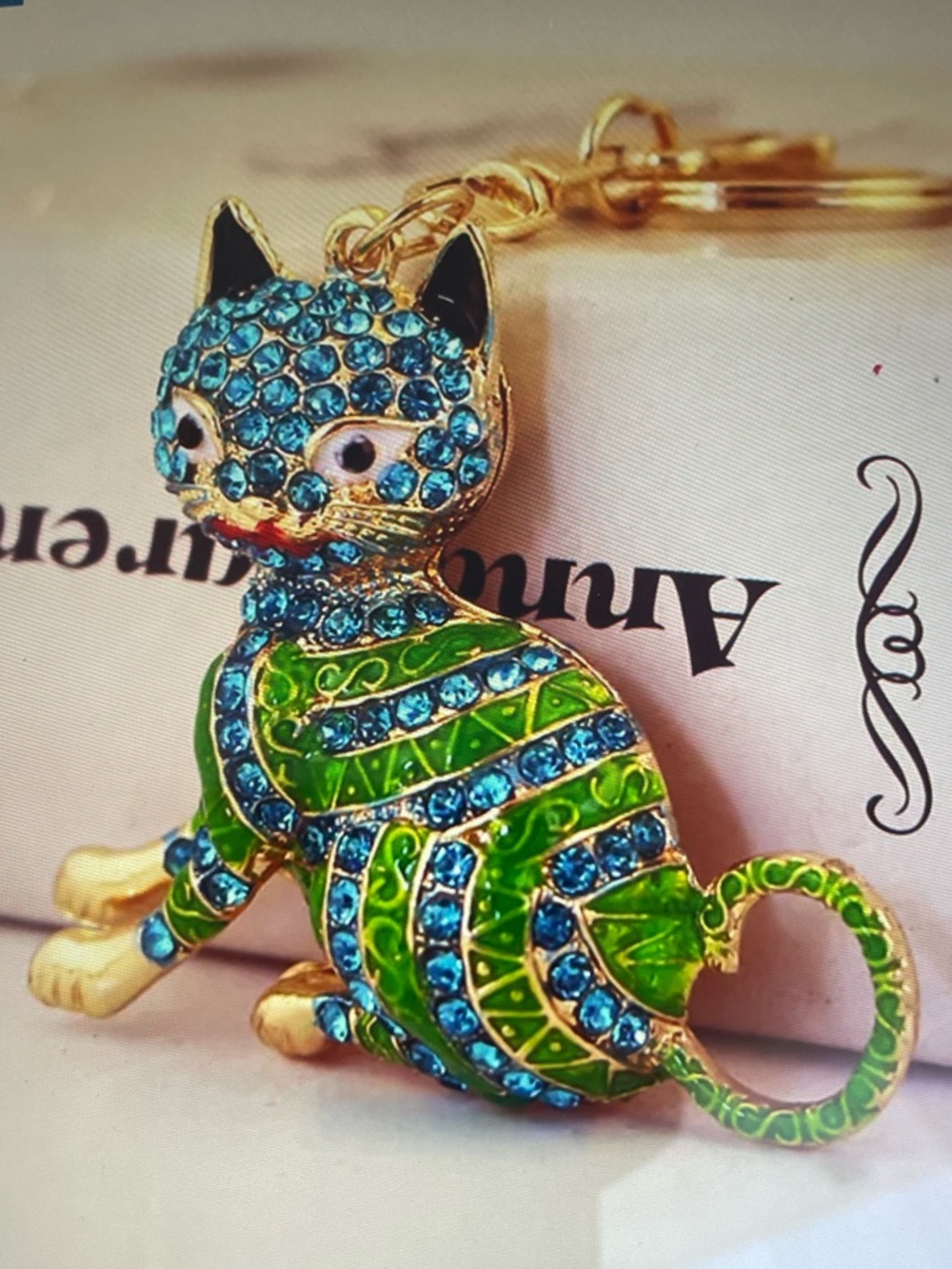 Colorful Kitty Crystal Keychain